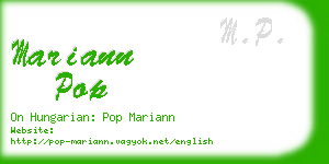 mariann pop business card